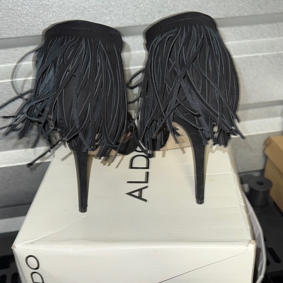 Aldo Black Fringe Heels - Picture 4 of 15